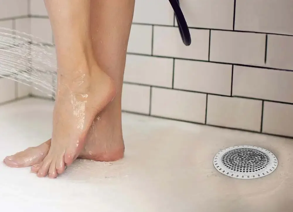 Aluvor Shower Drain Hair Catcher 4.9-Inch Stainless Steel and Silicone